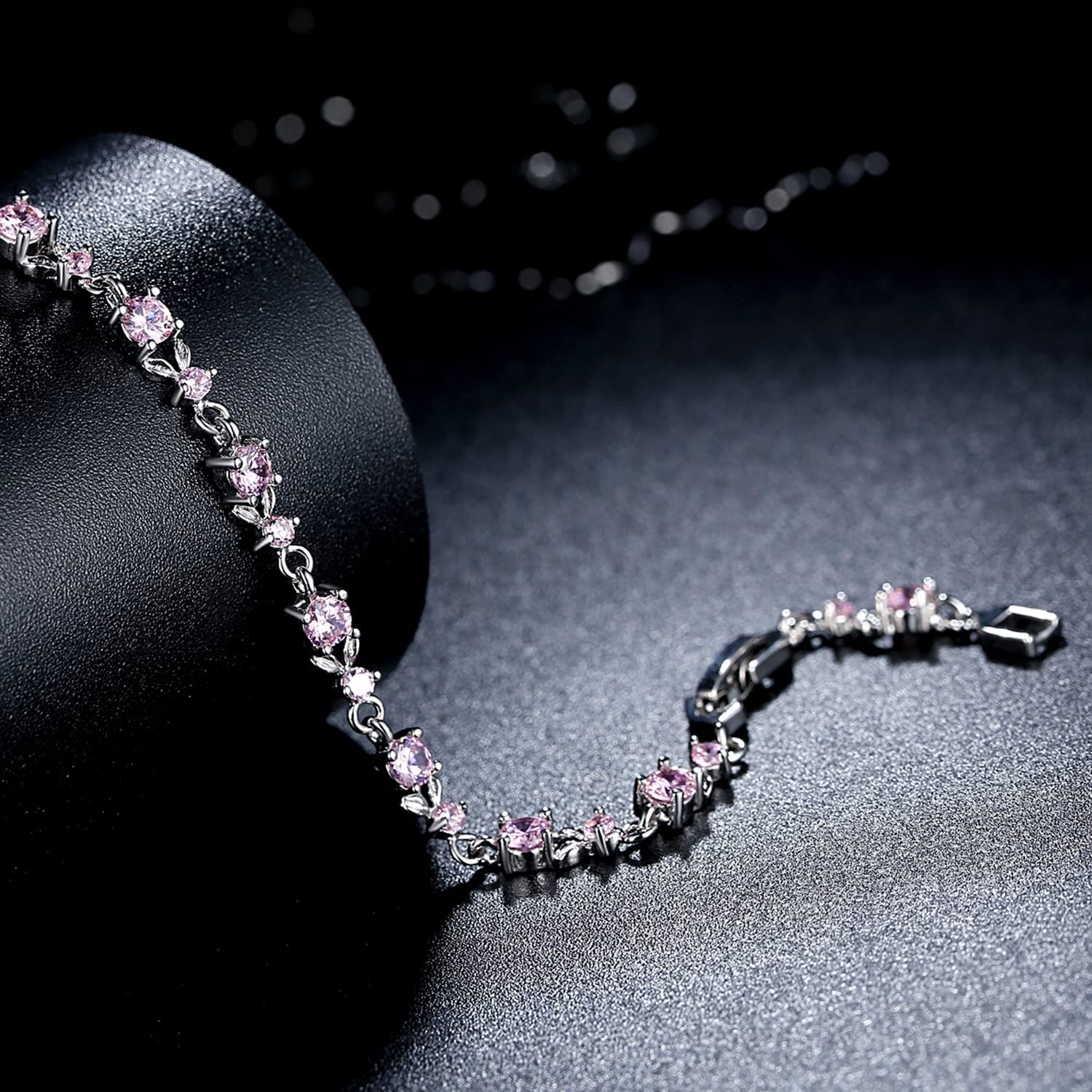WOSTU White Gold Plated 3mm CZ Classic Tennis Wedding Bracelets for Brides Cubic Zirconia| White Gold Bracelets for Women | Size 6.5-8 Inch - Image 3